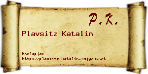 Plavsitz Katalin névjegykártya